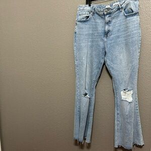 Forever 21+ Premium Light Blue Distressed Jeans | Curvy Fit Denim